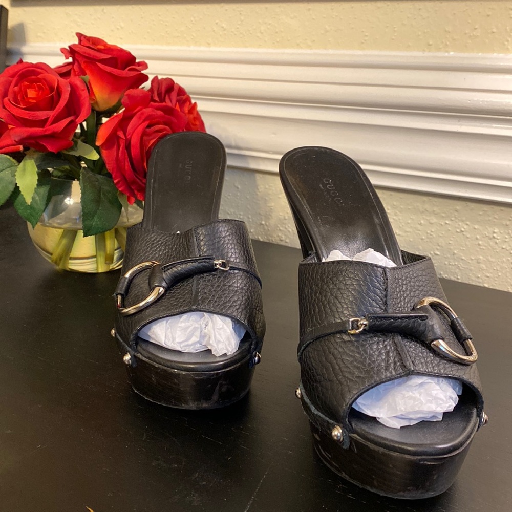 Black Gucci Mules